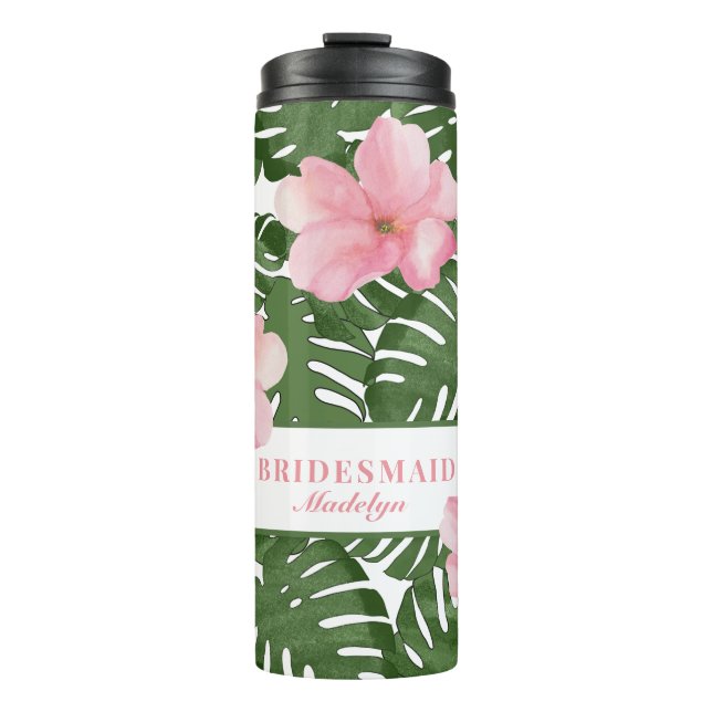 Tropical Palm Bridesmaid Thermosbecher (Vorderseite)