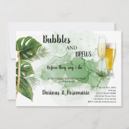 Tropical Palm Bubble & Brews Paare Dusche Invit Einladung