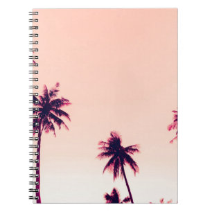 Tropical palm coconut trees on sunset sky nature b notizblock