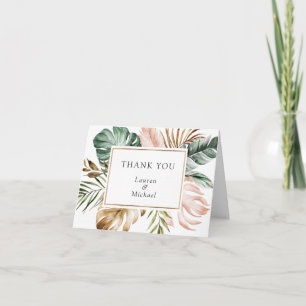 Tropical Palm Feuille Beach Wedding Carte de remer