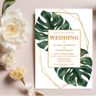 Tropical Palm Feuille Faire-part de mariage