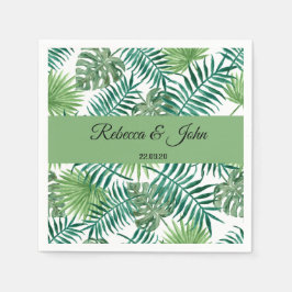 Tropical Palm Greenerity Wedding Paper Napkin Serviette