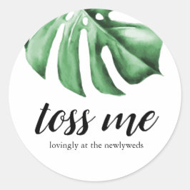 Tropical Palm Greenery Toss Me Loviness Neu Runder Aufkleber