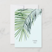 Tropical Palm Ice Blue Wedding Vielen Dank