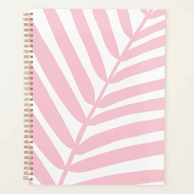 Tropical Palm Leaf Baby Pink Planer (Vorderseite)