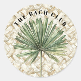 Tropical Palm Leaf | Bach Club Runder Aufkleber