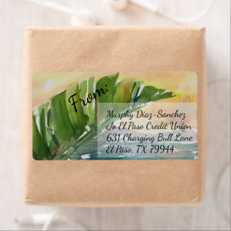 Tropical Palm Leaf Beach Scene Shipping