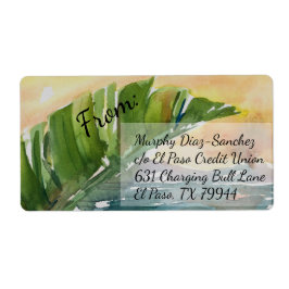 Tropical Palm Leaf Beach Scene Shipping