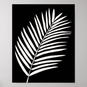 Tropical Palm Leaf Black Poster