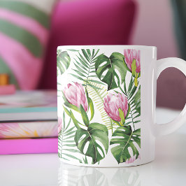 Tropical Palm Leaf Blume Muster Kaffeetasse