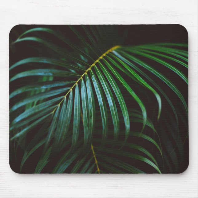 Tropical Palm Leaf Entspannen Grün beruhigend Mousepad (Vorne)