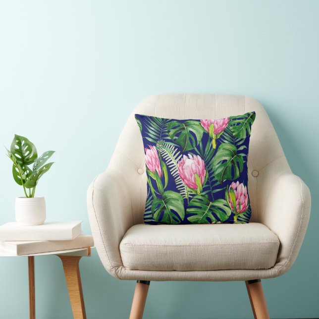 Tropical Palm Leaf Floral Kissen (Stuhl )