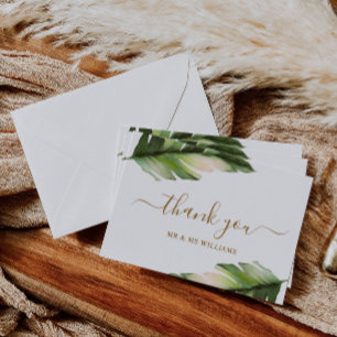 Tropical Palm Leaf Hochzeit Danke Karte