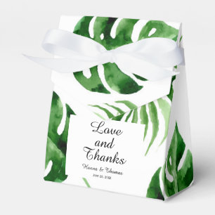 Tropical Palm Leaf Hochzeit in Urlaubsort Geschenkschachtel