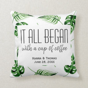 Tropical Palm Leaf Hochzeit in Urlaubsort Kissen