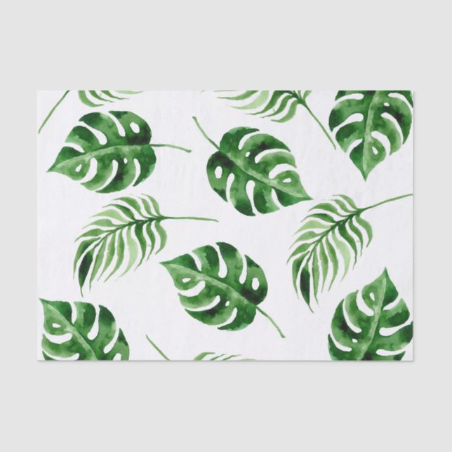 Tropical Palm Leaf Hochzeit in Urlaubsort Seidenpapier (Vorderseite)