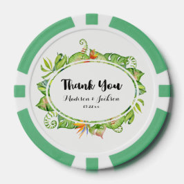 Tropical Palm Leaf Island Wreath Wedding Vielen Da Pokerchips