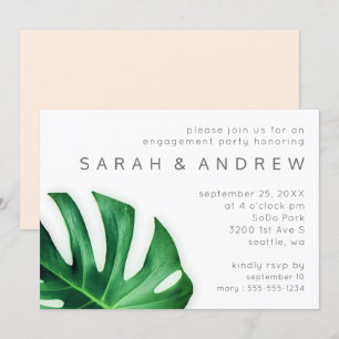 Tropical Palm Leaf Minimalistische Engagement Part Einladung
