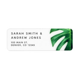 Tropical Palm Leaf Minimalistisches Adressetikett