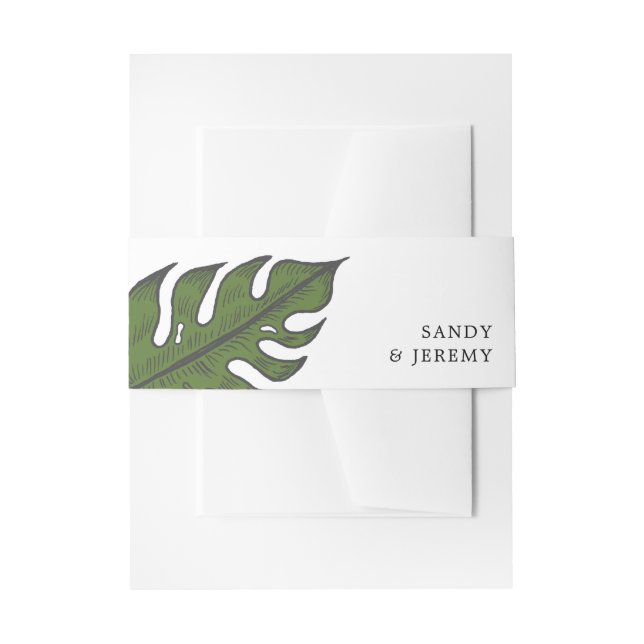 Tropical Palm Leaf Moderne Hochzeit Einladungsbanderole (Vorderseite Beispiel)