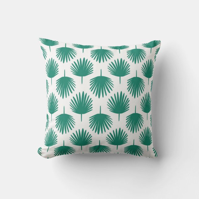 Tropical Palm Leaf Muster Kissen (Vorderseite)