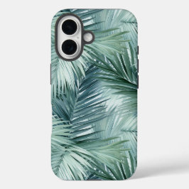 Tropical Palm Leaf Pattern Tough iPhone 16 Hülle