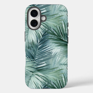 Tropical Palm Leaf Pattern Tough iPhone 16 Hülle