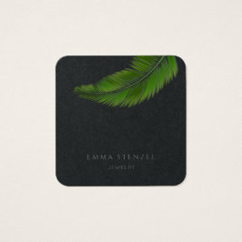 Tropical Palm Leaf Simplicity Square Business Card