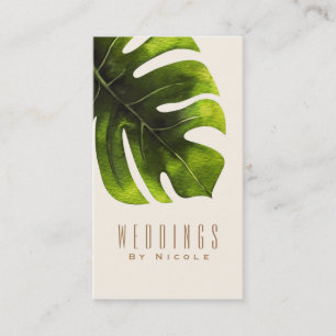 Tropical Palm Leaf Sommer Elegant Moderner Chic Visitenkarte