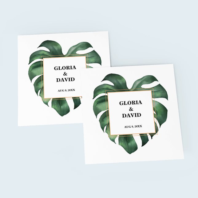 Tropical Palm Leaf Wedding Napkins Serviette (Von Creator hochgeladen)