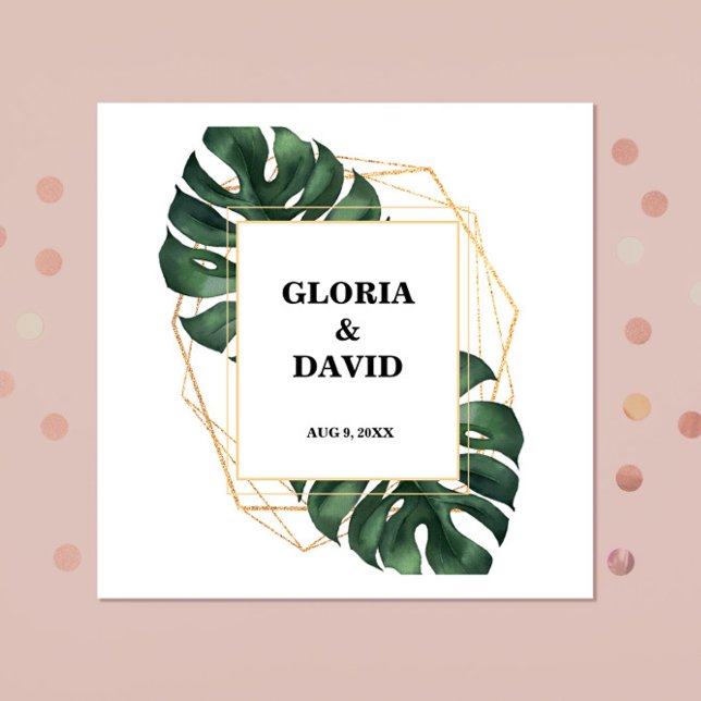 Tropical Palm Leaf Wedding Napkins Serviette (Von Creator hochgeladen)