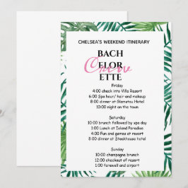 Tropical Palm Leafy Bachelorette Wochenende Einladung