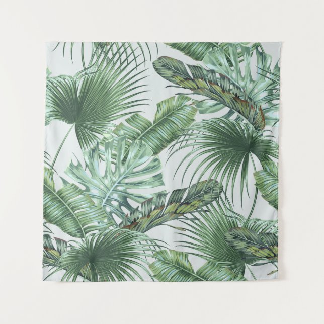 Tropical palm leaves, monstera, banana leaf, jungl wandteppich (Vorderseite)
