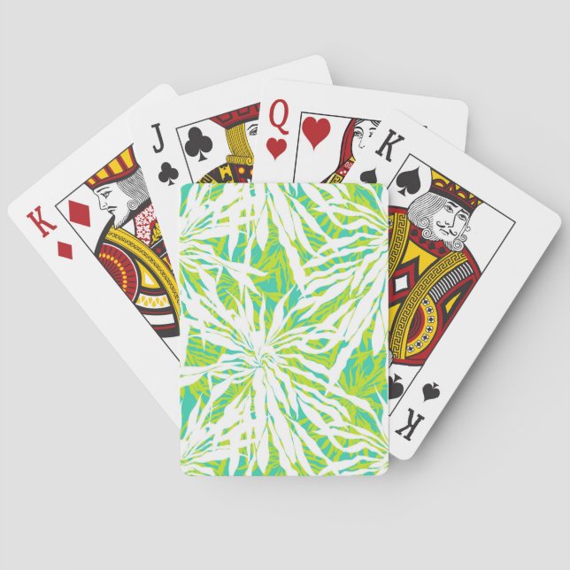 Tropical Palm Leaves Pattern Spielkarten (Rückseite)
