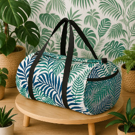 Tropical Palm Leaves Seamless Pattern Duffle Bag