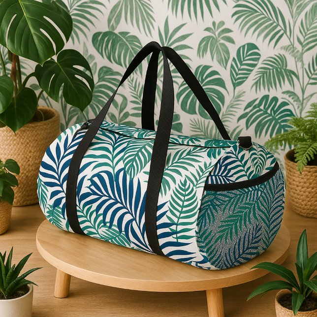 Tropical Palm Leaves Seamless Pattern Duffle Bag (Von Creator hochgeladen)