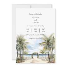 Tropical Palm Lined Beach Zeremonie Aisle Wedding