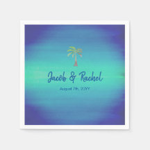 Tropical Palm Mute Blue Green Beach Hochzeit