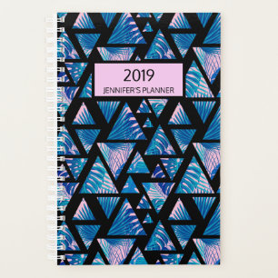 Tropical Palm Paradise Pink Blue 2019 Personalisie Planer