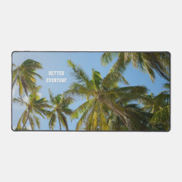 Tropical Palm sky & Motivational Aesthetic Work Schreibtischunterlage