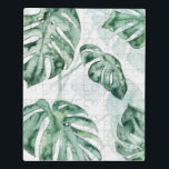 Tropical Palm Split Leaf Puzzle<br><div class="desc">"Split Leaf II" von Grace Popp. Eine gedämpfte Palette tropischer Pflanzen.</div>