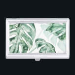 Tropical Palm Split Leaf Visitenkarten Dose<br><div class="desc">"Split Leaf II" von Grace Popp. Eine gedämpfte Palette tropischer Pflanzen.</div>