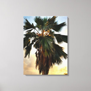 Tropical Palm Sunset - Stretched Canvas Print Leinwanddruck