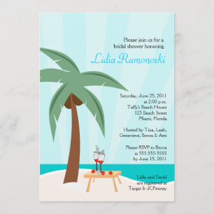 Tropical Palm Tree 12x18 Brautparty Einladung