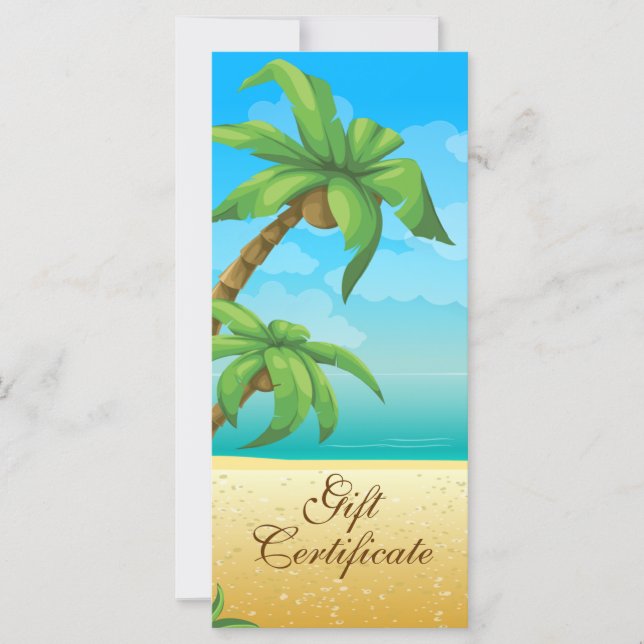 Tropical Palm Tree and Beach Geschenkgutschein (Vorderseite)