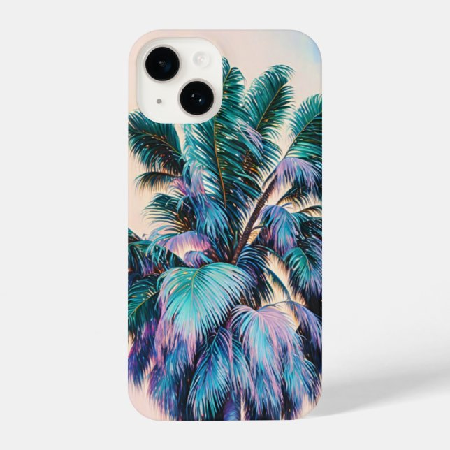 Tropical Palm Tree Art Phone Case iPhone 14 Hülle (Rückseite)