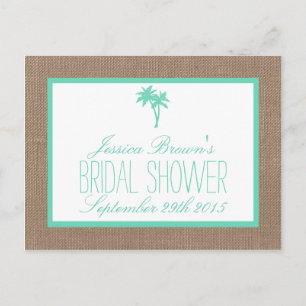 Tropical Palm Tree Beach Brautparty Rezept Card Einladungspostkarte