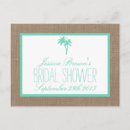 Tropical Palm Tree Beach Brautparty Rezept Card Einladungspostkarte