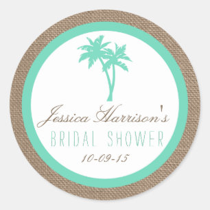 Tropical Palm Tree Beach Brautparty Stickers
