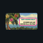 Tropical Palm Tree   Beach Christmas Address Label Adressaufkleber<br><div class="desc">Mit diesem coolen Tropical Palm Tree   Beach Christmas Card Address Label können Sie Ihre Weihnachtskarten-Umschläge prüfen. Großartig mit unseren Tropenkarten des Jahrgangs. Diese wurden speziell für die Kunden der Retro Weihnachtskartengesellschaft entwickelt. Passen Sie sie mit Ihrer eigenen Adresse und Informationen an. Schnelle Arbeit beim Versenden Ihrer Retro Weihnachtskarten!</div>